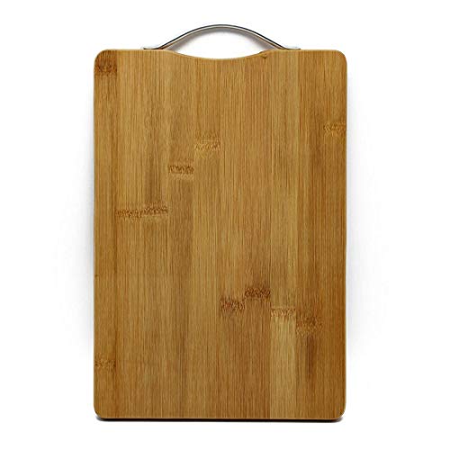 MR BRAND CREATION Kitchen Household Tough & Durable Poly Cutting & Non-Slip Wooden Bamboo Cutting Board with Antibacterial Surface with Premium Stainless Steel Handle, Brown (Wooden, REGULER) - Image 2