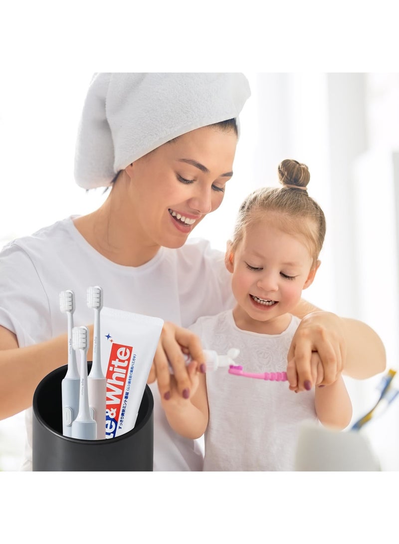 SYOSI Toothbrush Holder for Bathroom - 1 Ceramic Toothbrush Cup, Reusable Toothpaste and Mouthwash Holder, Bathroom Countertop Organizer, Space Saving, Stylish Design for Daily Use (Matte Black) - Image 2