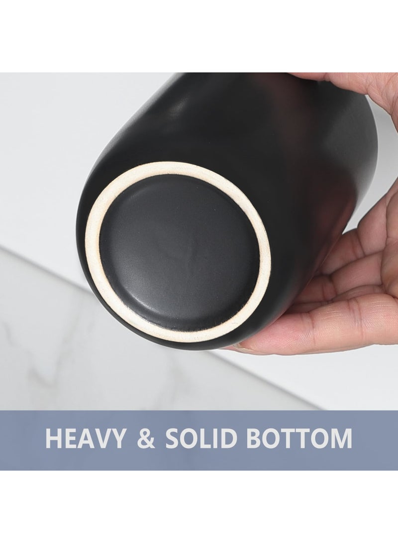 SYOSI Toothbrush Holder for Bathroom - 1 Ceramic Toothbrush Cup, Reusable Toothpaste and Mouthwash Holder, Bathroom Countertop Organizer, Space Saving, Stylish Design for Daily Use (Matte Black) - Image 5