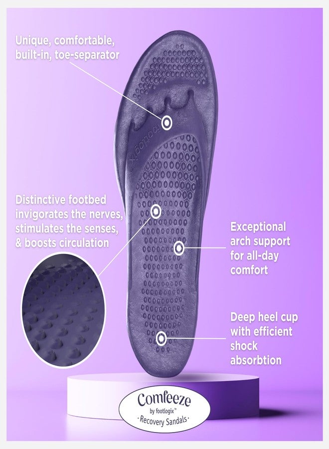 Footlogix Comfeeze by Footlogix Recovery Sandals for Women - Toe Separator Pedicure Slippers with 5-Toe Spacing, Arch Support, Deep Heel Cup, Non-Slip Sole | Post-Run Recovery & All-Day Comfort| 8.0 US - EU 38 - Image 3