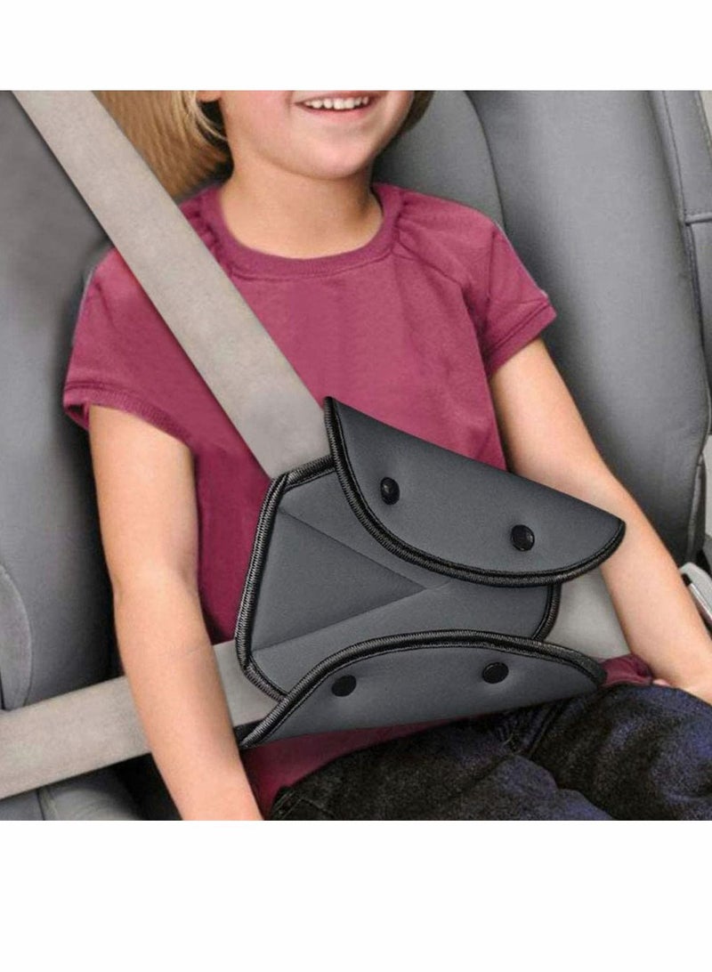 KASTWAVE Car Seat Belt Pad Cover,Seat Belt Pads,Triangle Seat Belt Adjuster for Kids Car Seatbelt Safety Cover Protective Adjuster Black Car Seat Belt Fixator for Children Adults - Image 2