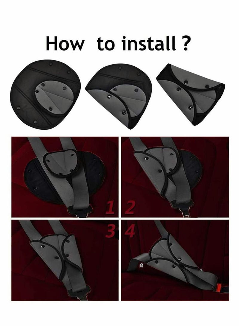 KASTWAVE Car Seat Belt Pad Cover,Seat Belt Pads,Triangle Seat Belt Adjuster for Kids Car Seatbelt Safety Cover Protective Adjuster Black Car Seat Belt Fixator for Children Adults - Image 5