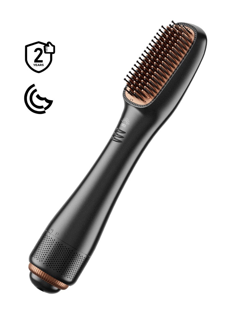DOSCHER 1200 Watt Hair Dryer Brush Ceramic Dryer And Styler 2 In 1 Professional Black/Beige 1200W - Image 1