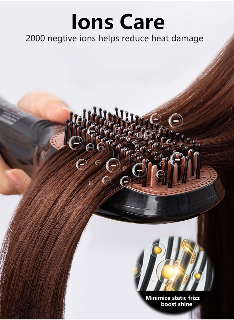 DOSCHER - 1200 Watt Hair Dryer Brush Ceramic Dryer And Styler 2 In 1 Professional Black/Beige - Image 1