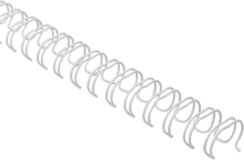 Double Loop Wire Binding Spines, 3:1 Pitch, 34-Hole, 14.3mm, White | Compatible with 3:1 Pitch wire binding machines. Pack of 100 in White for restocking office or school supplies.