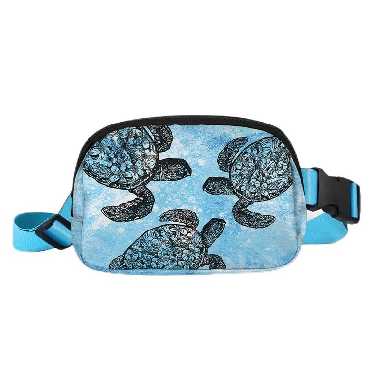WIRESTER Unisex Waist Belt Bag with Adjustable Strap Fashionable Crossbody Fanny Pack Bag For Travel Running Hiking Ocean Sea Turtles - Image 2