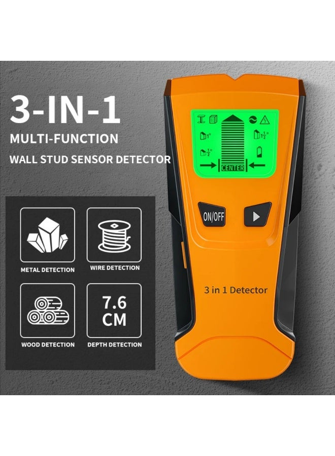 Multi-Function Wall Detector with LCD Display – Stud Center Finder for Wood, Metal, Pipes & Live Wires with Auto Calibration - Image 2