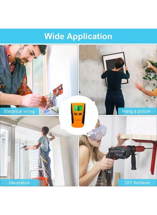 Multi-Function Wall Detector with LCD Display – Stud Center Finder for Wood, Metal, Pipes & Live Wires with Auto Calibration - Image 3
