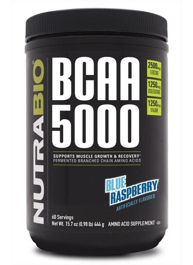 NutraBio - BCAA 5000 Powder - Vegan Fermented BCAAs - Supports Lean Muscle Growth, Recovery, Endurance - Zero Fat, Sugar, and Carbs - 60 Servings - Strawberry Lemon Bomb - Image 1