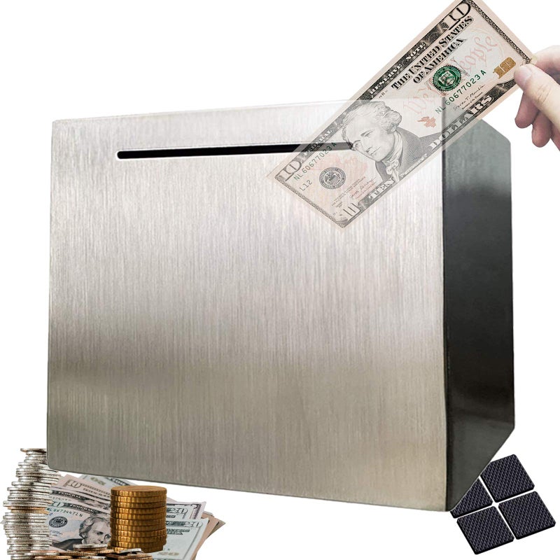 Piggy Bank Money Safe Box Bigger Savings Bank Stainless Steel Money Bank Cash Coin Jar for Adults Boys Grils 79 inch