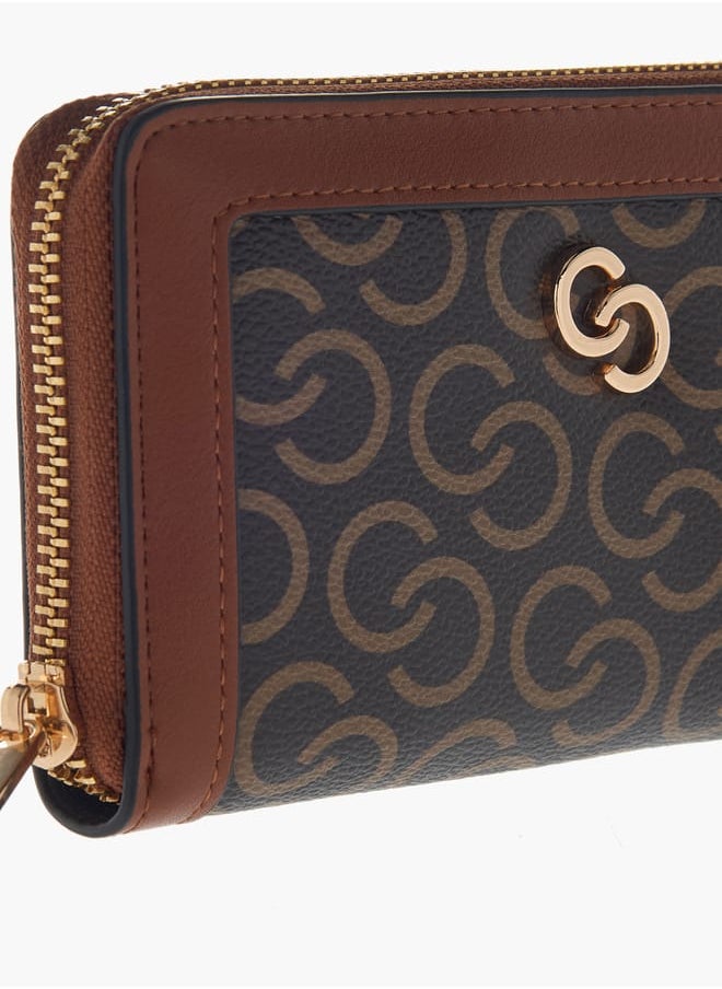 Celeste Women's Monogram Print Zip Around Wallet  - Image 3