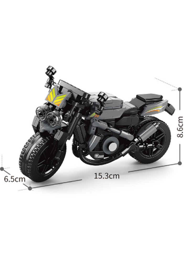 Loquat Sci-Fi Silver Motorcycle Model Set Building Blocks Creative Diy Simulation Collection Building Assembling Toys Children Adult Home Decoration - Image 2