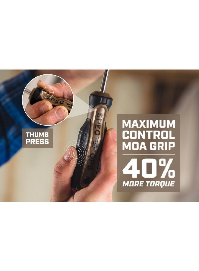 Spec-Ops Heat-Treated Steel Drop Tested Magnetic Tip Slotted Screwdriver Multicolour 5/16 x 6 Inch SPEC-S3-516 - Image 4
