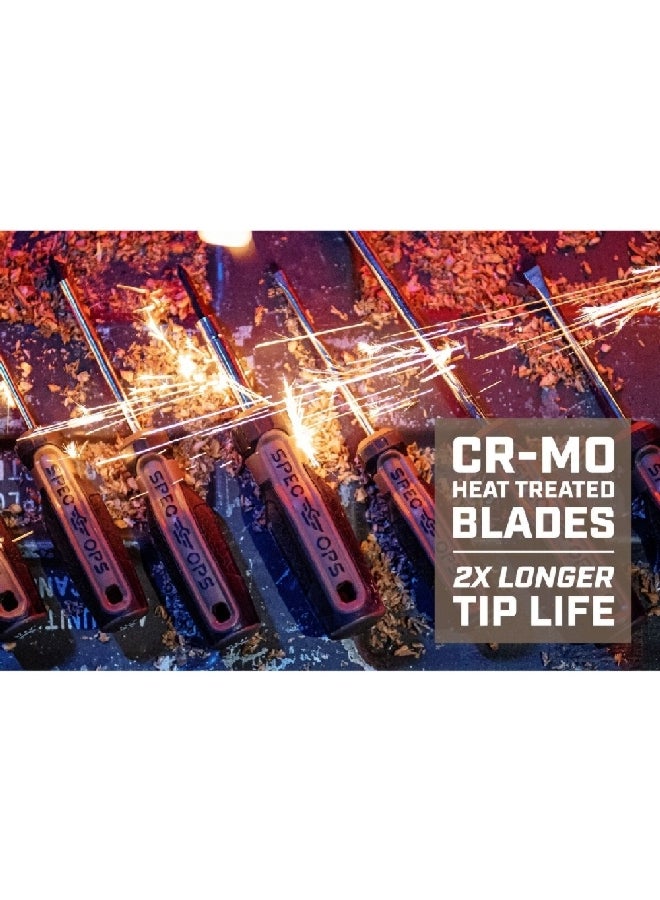 Spec-Ops Heat-Treated Steel Drop Tested Magnetic Tip Slotted Screwdriver Multicolour 5/16 x 6 Inch SPEC-S3-516 - Image 2