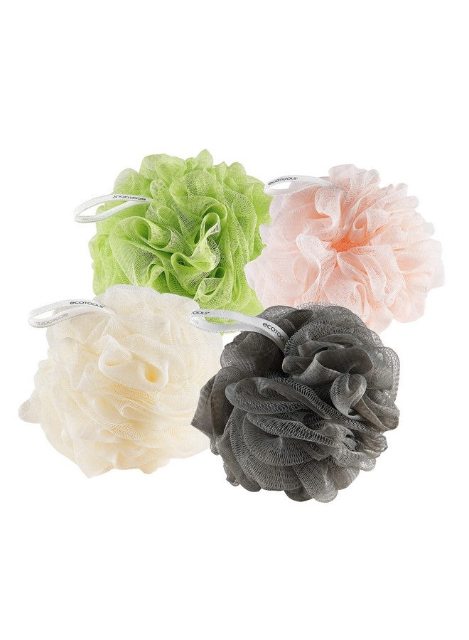 Ecotools Delicate Ecopouf Loofah Sponge For Bath & Shower Pouf With Recycled Netting Gentle Exfoliation Removes Dead Skin Ecofriendly Bath Accessory Crueltyfree Color May Vary 4 Count (60G) - Image 3