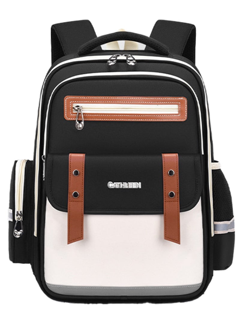 SKY VIEW Kids Backpack Girls And Boys Lightweight Elementary Schoolbag Cute Large Capacity School Laptop Bookbags For Teens Students With Capybara Doll Pendant And Brooch(Black Big Size)