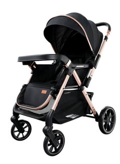 Two-Way Baby Stroller | Excellent Shock Absorber | Front and Parent Facing | Large Canopy and Seat | 5-Point Harness | Cup Holder | Large Basket | Quick Folding | 0-36 Months |Black - pzsku/Z0AAE8D9ECF4F90AD2AACZ/45/1741229667/75e5be25-bebc-4aba-8294-fff916dda808