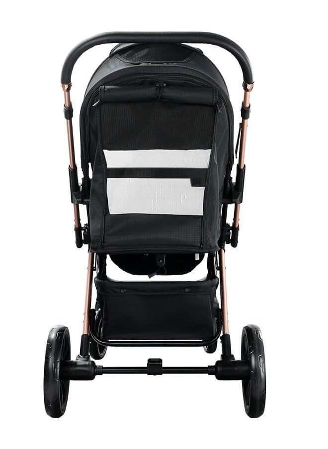 Riolio - Two-Way Baby Stroller | Excellent Shock Absorber | Front and Parent Facing | Large Canopy and Seat | 5-Point Harness | Cup Holder | Large Basket | Quick Folding | 0-36 Months |Grey - Image 1