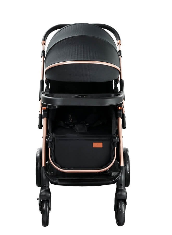 Riolio - Two-Way Baby Stroller | Excellent Shock Absorber | Front and Parent Facing | Large Canopy and Seat | 5-Point Harness | Cup Holder | Large Basket | Quick Folding | 0-36 Months |Grey - Image 1