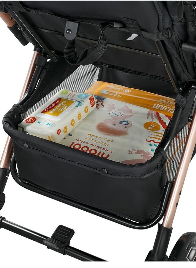 Riolio - Two-Way Baby Stroller | Excellent Shock Absorber | Front and Parent Facing | Large Canopy and Seat | 5-Point Harness | Cup Holder | Large Basket | Quick Folding | 0-36 Months |Grey - Image 1