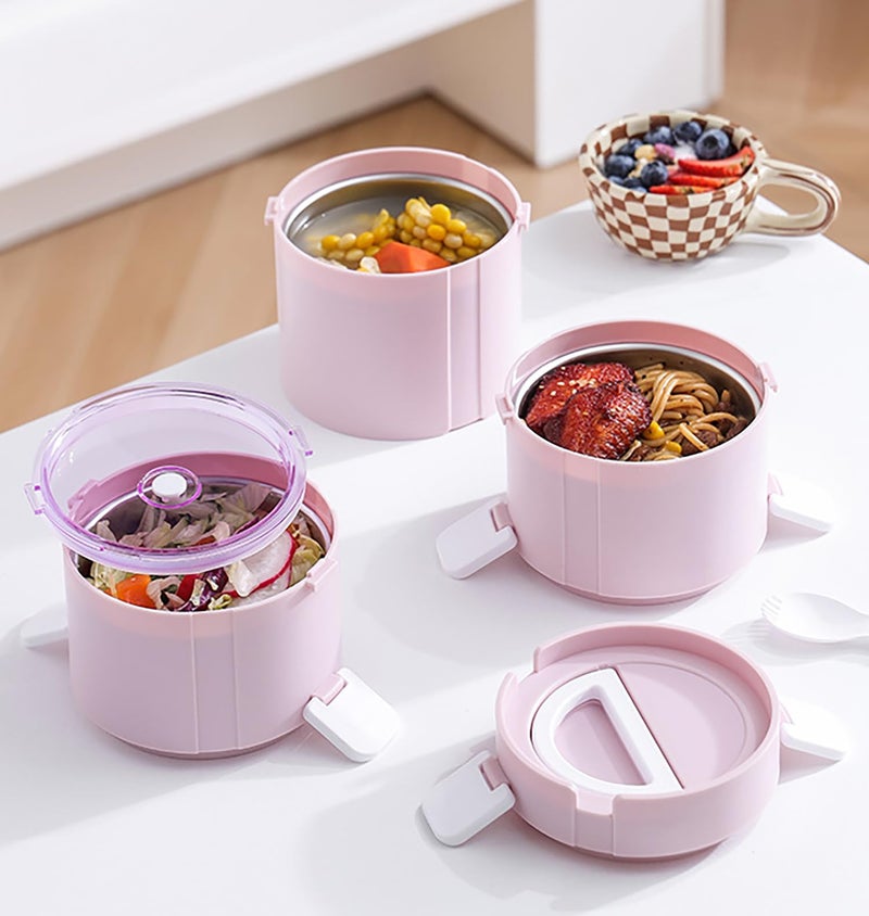 House of Quirk 3-Layer 304 Stainless Steel Lunch Box | Large Capacity Leak-Proof Food Storage Container for Office, School & Travel (White) - Image 2