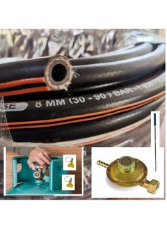 Shams Gas regulator with a high-pressure gas pipe hose (2 meters, special 5-layer, 2-filament pipe hose, and the explosive pressure reaches 90 bar)  - Image 3