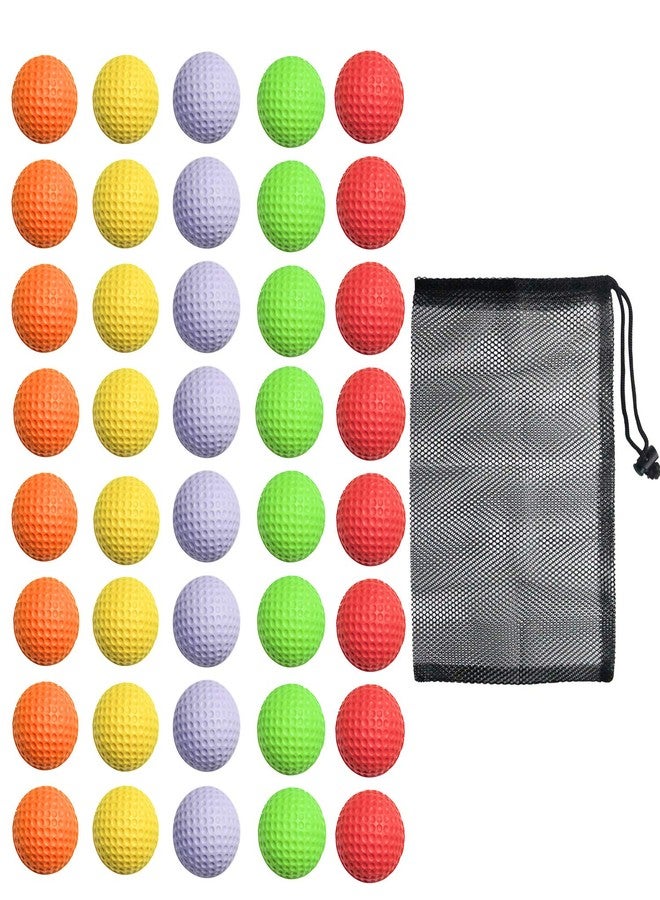 Bac-kitchen 40 Pack Foam Golf Practice Balls - Realistic Feel and Limited Flight Training Balls for Indoor or Outdoor (5 Color, 8 Pack of Each Color) - Image 1
