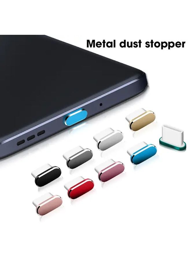 5pcs Rose Golden Metal Type C Charging Port Dust Plug Protector Universal Dustproof Cover - Image 2