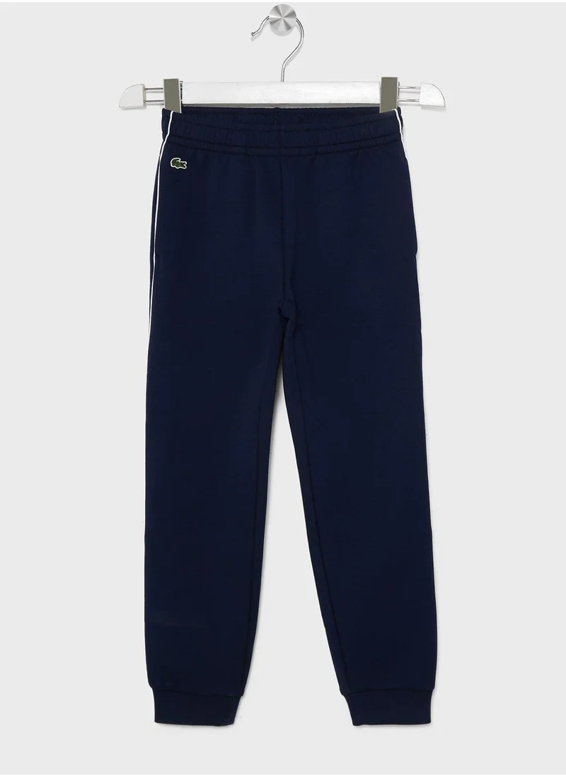 LACOSTE Kids Logo Stipes Sweatpants