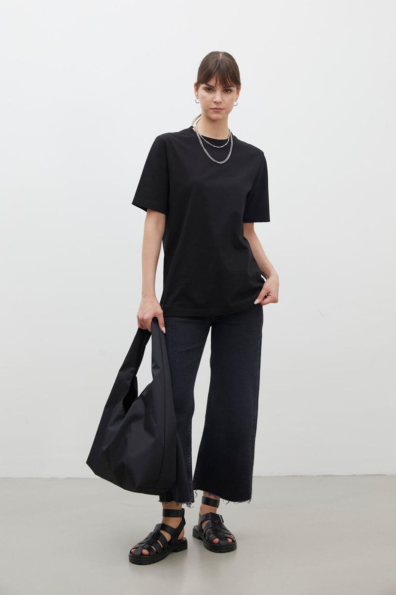 Manuka Short Sleeve Fit Cotton T-Shirt Black - Image 1