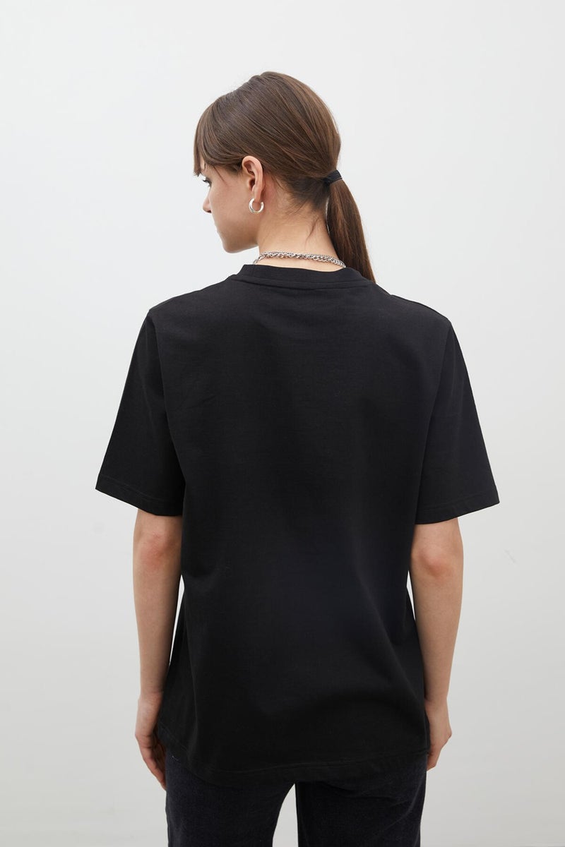 Manuka Short Sleeve Fit Cotton T-Shirt Black - Image 3
