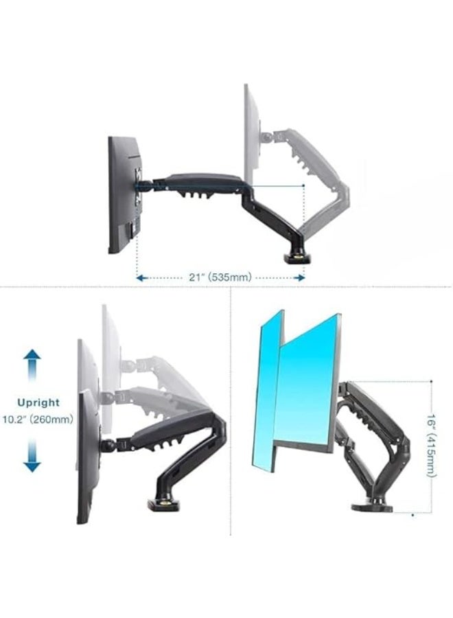 Dual arm mounting unit for 17-27 inch monitors, black - Image 3
