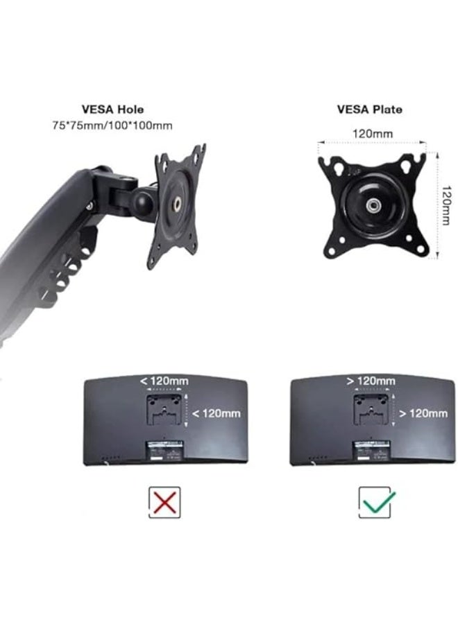 Dual arm mounting unit for 17-27 inch monitors, black - Image 4