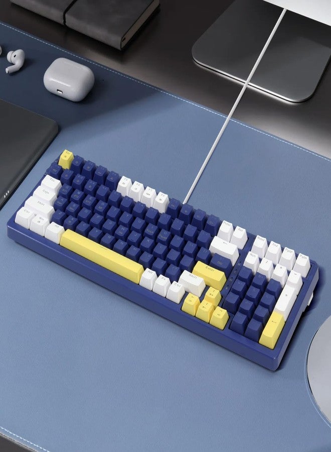 Merdia Wireless Mechanical Keyboard, Triple Mode 2.4G/USB-C/BT Gaming Keyboards 100 Keys Ice-Blue Backlit, Brown Switch Keyboard | Rechargeable Mechanical Gaming Keyboards | Blue/White/Yellow - Image 2