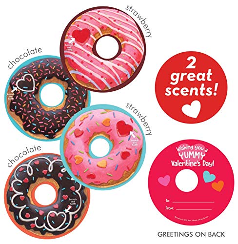 Playhouse Yummy Donut Scratch and Sniff 28 Card Super Valentine Exchange Pack for Kids - Image 5
