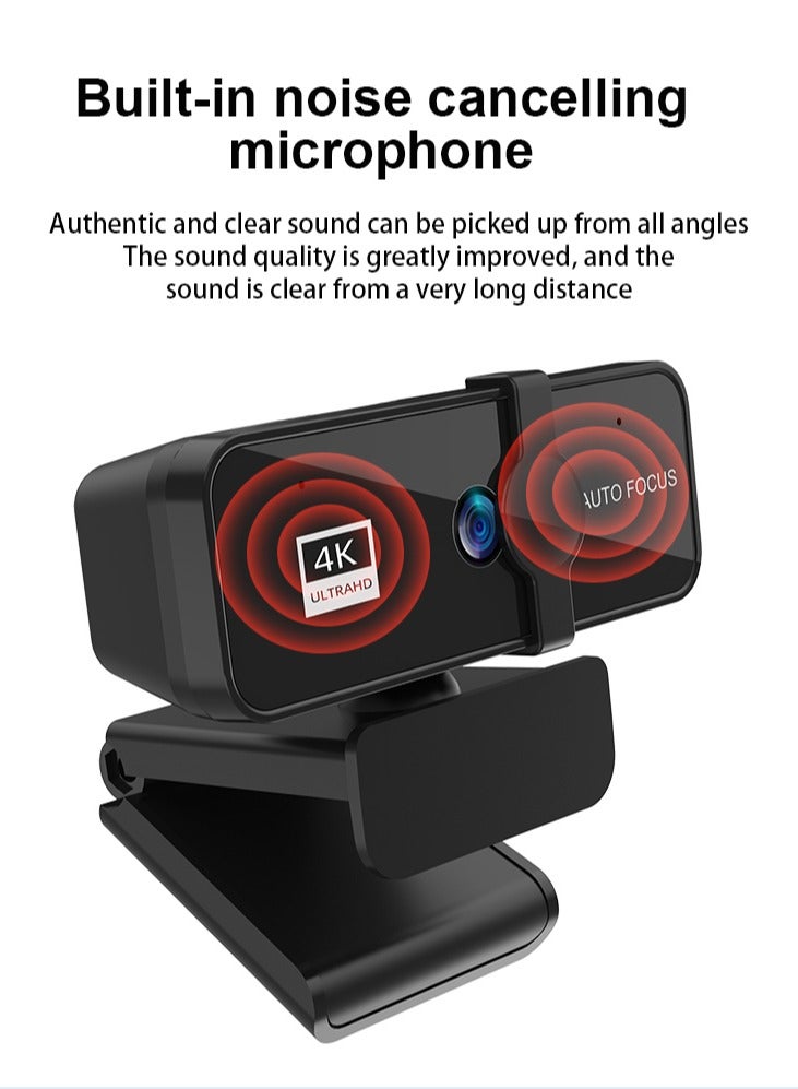 Webcam 4K, Zoomable Webcam with Microphone and Remote, Equipped with Sony Sensor, 9X Digital Zoom, Noise-Canceling Mics, Auto-Focus Computer Camera for PC/Mac/Laptop/Zoom/Teams/OBS/Google - Image 5