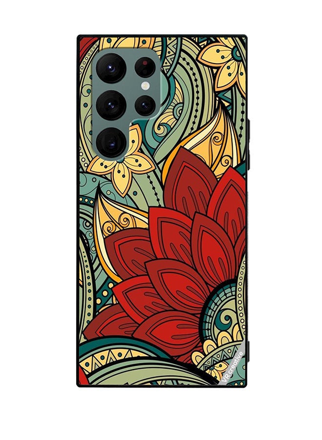 VR CREATIVE Protective Case Cover For Samsung Galaxy S22 Ultra 5G Flower Design Multicolour - Image 1