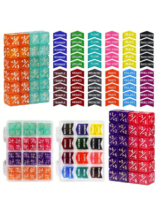 110 قطعة من مجموعة نرد العدّ لمتعة السحر - مجموعة نرد ملون مع عدادات الكلمات الرئيسية للعبة ماجيك ذا غاثرين - Image 5