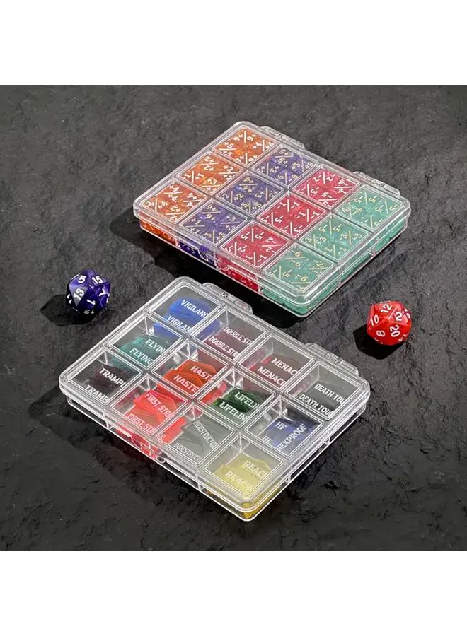 110 قطعة من مجموعة نرد العدّ لمتعة السحر - مجموعة نرد ملون مع عدادات الكلمات الرئيسية للعبة ماجيك ذا غاثرين - Image 4