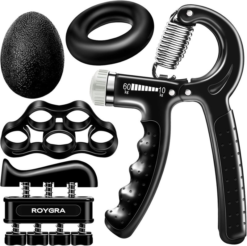 roygra Grip Strength Trainer (5 Pack), Forearm Strengthener, Hand Strengthening Devices, Hand Exercisers for Strength, Finger Strengthener, Wrist Exerciser, Baseball Climbing Calisthenics Basketball - Image 1