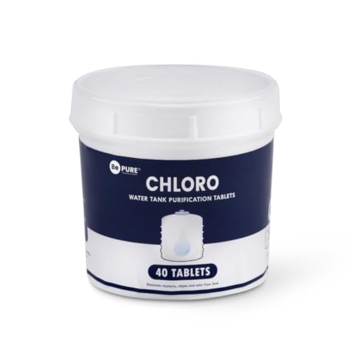 Bepure Chloro 1000 | Water Purification Chlorine Tablets for Water Tank | Pack of 40 Tablets| Eliminates Bacteria, Algae and Odor from Water Tank | 40 Tablets for 40000 litres - Image 1
