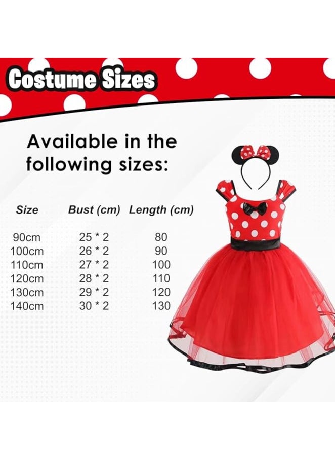 Home Smart Home Smart Red Princess Dress for Baby Girl Polka Dots Fancy Dress for Cosplay Birthday Party and More  - Image 2