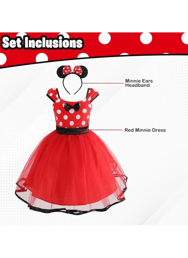 Home Smart Home Smart Red Princess Dress for Baby Girl Polka Dots Fancy Dress for Cosplay Birthday Party and More  - Image 3