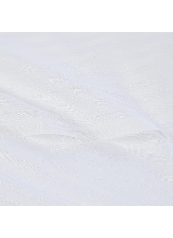 Hotel Linen Klub Hotel Linen Klub King Comforter Set - 7 Pieces, Luxurious 100% Cotton with 250 Thread Count Sateen, Stylish Classic Stripe Pattern, Soft Microfiber Filling, Size: 240 x 260 cm, White  - Image 3
