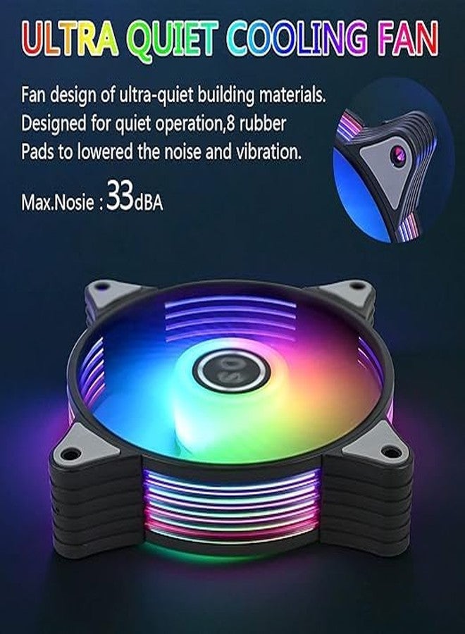 DS leddess Addressable RGB LED 120mm Case Fan for PC Cases, CPU Coolers, Radiators System (6 Pack RGB Fans kit, G Series) - Image 5