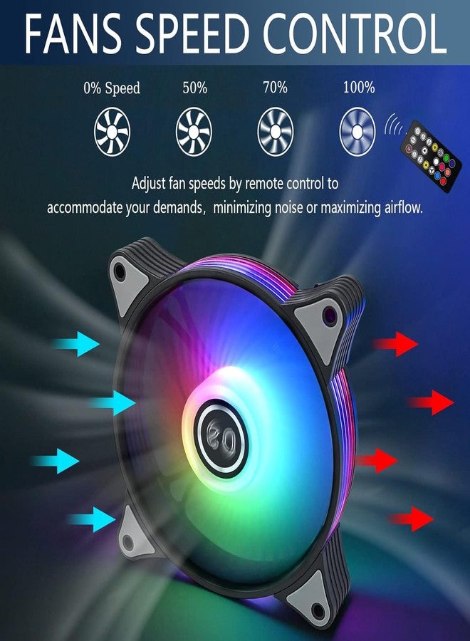 DS leddess Addressable RGB LED 120mm Case Fan for PC Cases, CPU Coolers, Radiators System (6 Pack RGB Fans kit, G Series) - Image 4