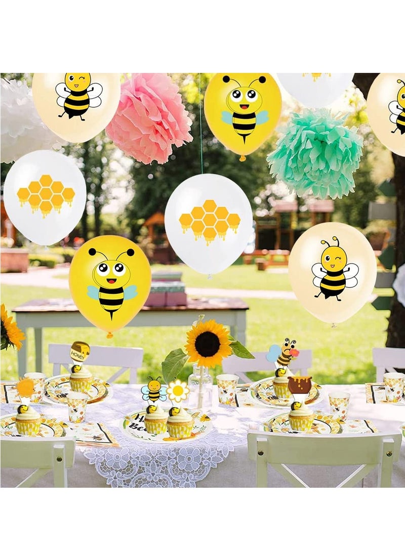 Bee Birthday Decoration, Birthday Balloons Bee Decoration Birthday Bee, Maya Bee Cake Decoration Happy Birthday Garland, Yellow Balloons for Baby Shower Decorations Bee Children Birthday