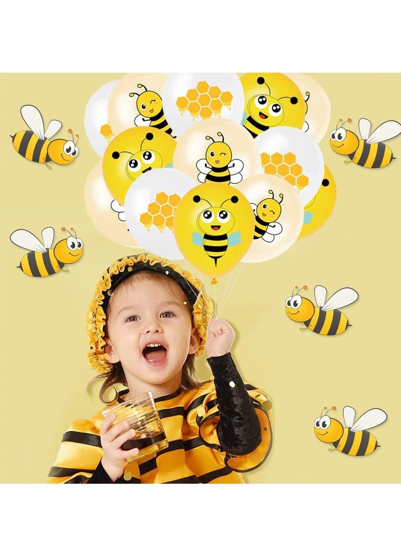 Bee Birthday Decoration, Birthday Balloons Bee Decoration Birthday Bee, Maya Bee Cake Decoration Happy Birthday Garland, Yellow Balloons for Baby Shower Decorations Bee Children Birthday
