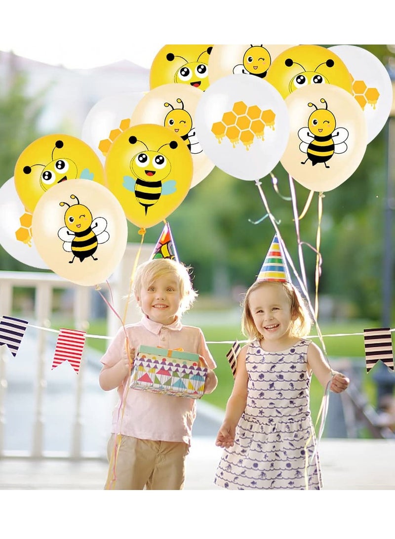 Bee Birthday Decoration, Birthday Balloons Bee Decoration Birthday Bee, Maya Bee Cake Decoration Happy Birthday Garland, Yellow Balloons for Baby Shower Decorations Bee Children Birthday