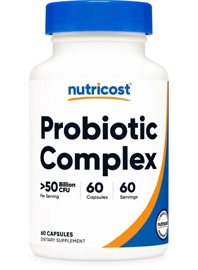 Nutricost Probiotic Complex - 50 Billion CFU, 60 Capsules - Probiotic for Men and Women - Vegetarian Capsules, Non-GMO, Gluten Free - Image 1
